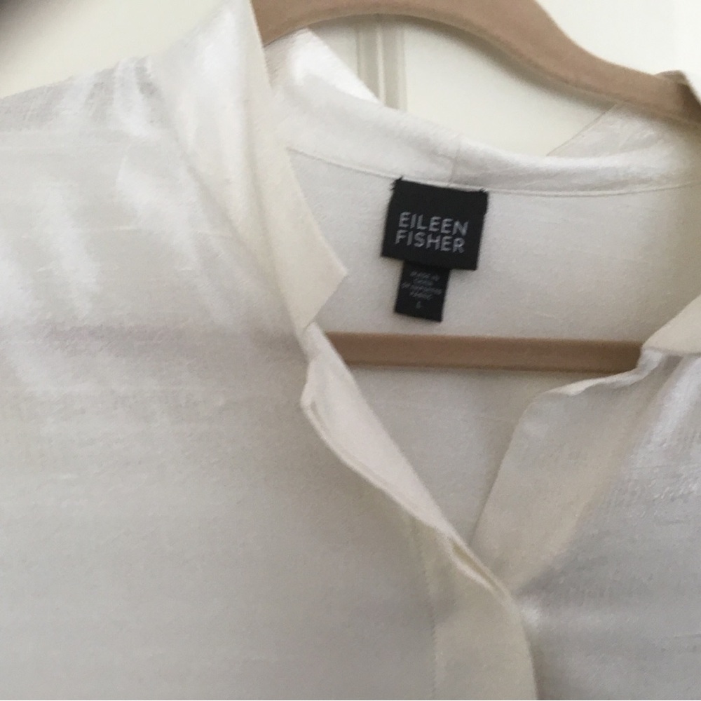 Light beige silk button down